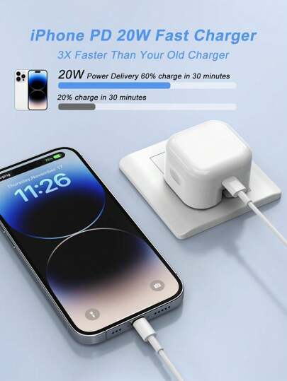 1 مجموعة شاحن سريع 20 واط من المملكة المتحدة + كابل شحن سريع وإرسال بيانات سريع بطول 3.3 قدم/100 سم، متوافق مع آيفون 14 برو ماكس / 14 برو / 14 بلس / 14 / 13 / 12 / 11 / XS / XR / 8 / 7 / 6، آيباد، السلسلة، مجموعة محول حائط مناسب للسفر والمكتب والسكن والمن