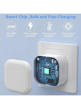 1 مجموعة شاحن سريع 20 واط من المملكة المتحدة + كابل شحن سريع وإرسال بيانات سريع بطول 3.3 قدم/100 سم، متوافق مع آيفون 14 برو ماكس / 14 برو / 14 بلس / 14 / 13 / 12 / 11 / XS / XR / 8 / 7 / 6، آيباد، السلسلة، مجموعة محول حائط مناسب للسفر والمكتب والسكن والمن