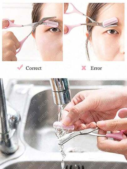 1 قطعة مقص حواجب ومشط يدوي مناسب للرجال والنساء، أداة مثالية لتشذيب الحواجب بتحكم أفضل في الطول، إزالة الشعر، وأدوات تجميل منزلية، مقص مزود بمشط صغير