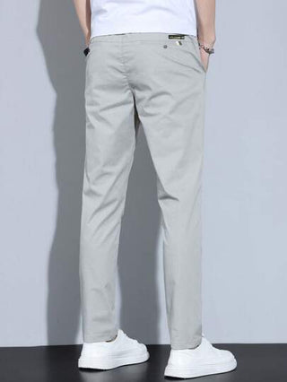 بنطلون رجالي كاجوال بلون أحادي، طراز بسيط للحياة اليومية