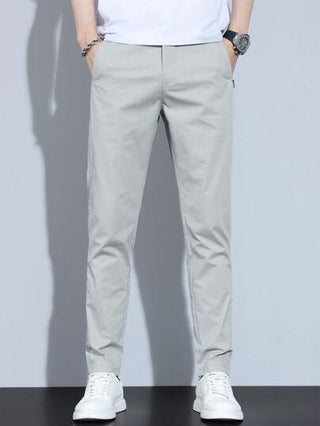 بنطلون رجالي كاجوال بلون أحادي، طراز بسيط للحياة اليومية