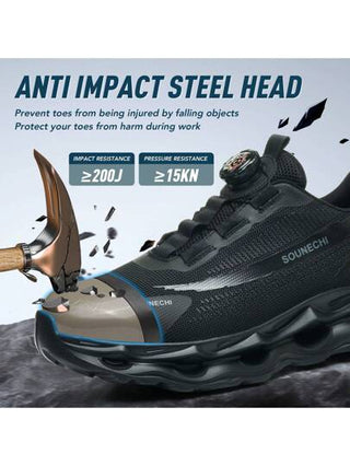 بوت عمل جديدة ذات زر دوار ، بوت أمان حماية مزودة بنعل فولاذي كاوتش، بوت أمان قابلة للتنفس، بوت حماية ذات مقاومة ضد الثقب، بوت أمان عصرية لا تنكسر، بوت حماية مضادة للصدم والثقب للرجال/النساء، بوت أمان متنوعة خفيفة الوزن