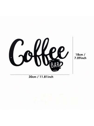 CIF BUY قطعة معلقة على الحائط من معدن بنمط ريفي - لافتة ديكور حائط مطبخ ريفي بموضوع بار القهوة ، حروف معدنية ، و تشطيب متهالك - مثالية لمحطة القهوة وعشاق ديكور المنزل