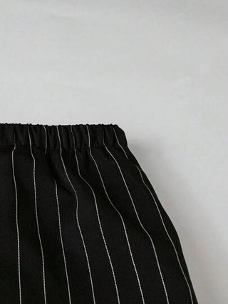 Calvaya بناطيل نسائية ذات خصر عالي مخططة فضفاضة عادية