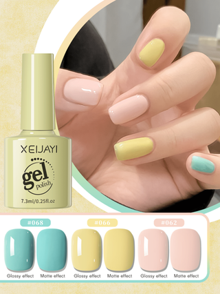 XEIJAYI 3 قطع طقم طلاء أظافر جيل - تشطيب لامع للصيف ، شبه دائم ، طلاء UV للنقع ، تصميم منزلي للأظافر للربيع والصيف