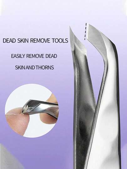 ملقاط إزالة الكالوس من الفولاذ المقاوم للصدأ، ملقاط أظافر صغير مصفف للعناية باليدين والقدمين وتجميل البشرة
