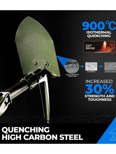 قطعة واحدة منفاضة للثلج محمولة، مجرفة قابلة للطي مع غطاء ، خفيفة الوزن للبقاء ، مستلزمات خارجية قابلة للطي للتخييم والتنزه والغابات، مصنوعة من الصلب عالي المنغنيز، مثالية للرحلات الطارئة بالسيارة، مجرفة هندسية متعددة الوظائف لل تنقيب وزراعة وصيد وتخييم وز