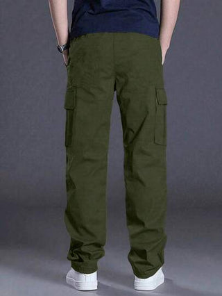 1 قطعة بنطال كارجو أحادي اللون متعدد الجيوب للرجال ، بنطال كاجوال صيفي للأجازات ، للتجوال ، للرياضة ، للخارج ، للياقة البدنية ، فضفاض ذو ساق مستقيمة