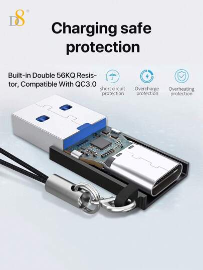 محول من نوع C إلى USB A, نوع C ذكر إلى USB A أنثى محول متوافق مع أجهزة كمبيوتر لوحي آيباد, لوحة المفاتيح, الماوس, الطابعة, محرك الأقراص الصلبة والأجهزة الأخرى من النوع C (محول نوع C إلى USB A, محول نوع C إلى USB A, محول USB-C إلى USB A)