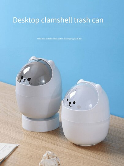 سلة مهملات صغيرة، سلة قمامة صغيرة مغطاة، سلة مهملات مكتبية، سلة ورق مكتبية بلاستيكية، تصميم فتحة للأعلى لمنع تسرب الروائح، تستخدم لتخزين قشور الفواكه والفضلات الورقية على المكتب للحفاظ على النظافة، لحمام، مكتب المنزل، طاولة القهوة، المكتب، غرفة المعيشة، غ