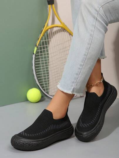 أحذية رياضية نسائية كاجوال ، ذات بطانة مريحة مانعة للانزلاق وبنعل مطاطي تنفسي