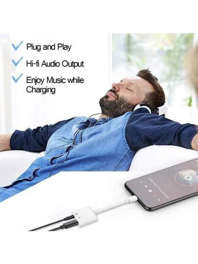 محول من USB C إلى سماعات 3.5 مم وشحن 2 في 1، محول من USB C إلى جاك الصوت AUX، متوافق مع 15/15 Plus/15 Pro/15 Pro Max، Galaxy S23/S22/S21، iPad Pro