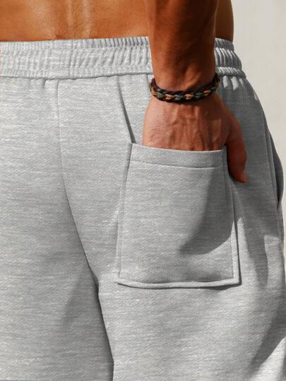 Manfinity Homme شورتات كاجوال رجالي بخصر مربوط بسوسة وجيوب، صيفي