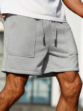 Manfinity Homme شورتات كاجوال رجالي بخصر مربوط بسوسة وجيوب، صيفي