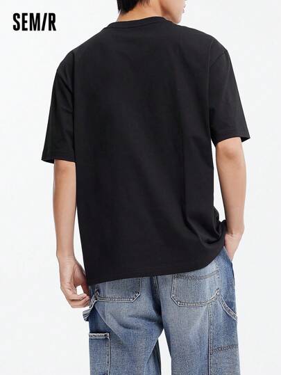 SEMIR تي شيرت للرجال سريع الجفاف ومانع للرطوبة مطبوع بحروف، طراز صيف 2025 بقصة فضفاضة وياقة دائرية عصرية