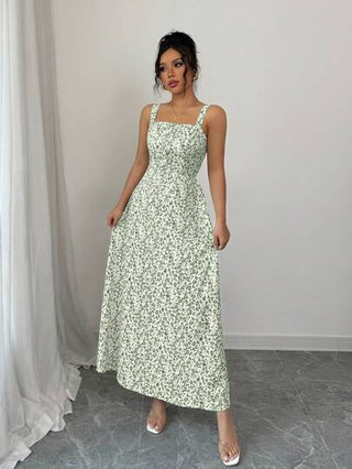 فساتين حريمي Elenzga فستان مطبوع بلا أكمام للنساء موضة الصيف