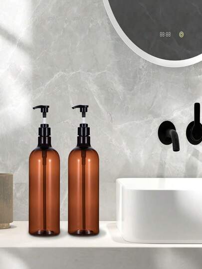 زجاجة بلاستيكية فارغة مزودة بمضخة، يمكن ملئها بمواد مثل الشامبو، معقم اليدين، الصابون السائل، جل الاستحمام، البلسم، بلسم الحمام، مستحضرات التجميل، كريم الترطيب، زيت التدليك، سعة كبيرة 500مل، قابلة لإعادة الاستخدام متعددة الألوان