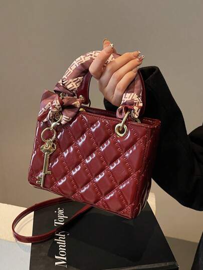 حقيبة يد نسائية صغيرة وذات طراز راقي Dedoo Daifei موديل 2025 ذات شبكة ماسية عصرية جديدة، حقيبة كتف متقاطعة، هدية عيد الميلاد، للسفر والحفلات