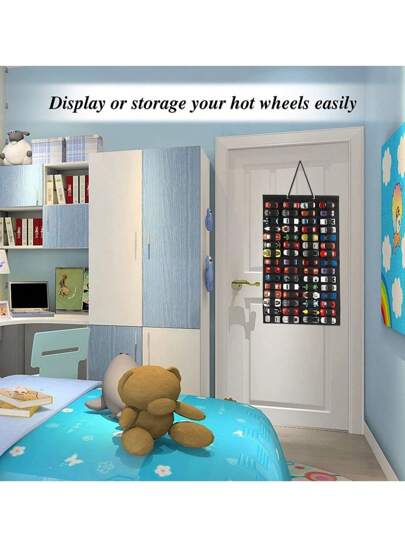 قطعة واحدة من حامل تنظيم السيارات من الشعر الاصطناعي، رف تخزين السيارات ذو نمط، ديكور معلق على الحائط لغرفة الأطفال ومستلزمات الحضانة