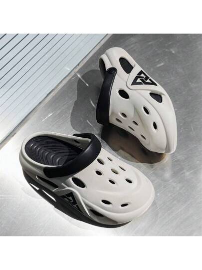 شباشب رجالية مثقبة مُنفّسة ، وبنعل سميك مضاد للانزلاق للاستخدام الداخلي والخارجي على الشاطئ، نعال راحة للأزواج مريحة للربيع والصيف