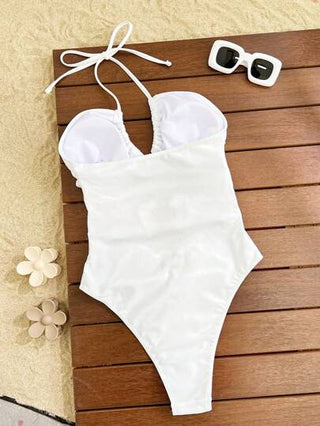 مايوه حريمي قطعة واحدة Swim SXY ملابس نسائية للشاطئ ربيعية، بيكيني بلون واحد معدني مُفرَّغ بشكل متقاطع، بدلة سباحة قطعة واحدة عصرية وجذابة