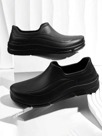 أحذية طبخ للرجال ، أحذية مطبخ صيفية مضادة للانزلاق ومقاومة للتآكل ، لوفرز كاجوال ذات لون أحادي وسمك في النعل ، تنفس و خفيفة الوزن ، أحذية عمل قابلة للإسقاط