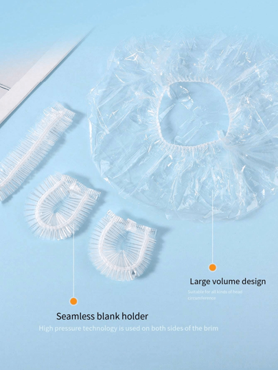 50/100 قطعة ، غطاء حمام مسمك لتغطية الشعر للنساء ، غطاء للشعر مقاوم للماء للاستحمام والمطبخ ، قبعة لمنع الشحوم ، تغطية للشعر في صالون التجميل ، غطاء معالجة زيت الشعر