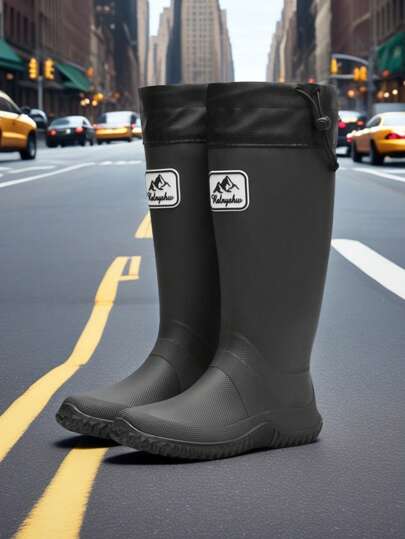 زوج من البوت العالي المطري الناعم والقابل للطي وغير الانزلاقي، للرجال/النساء، بوت مناسبة للأنشطة الخارجية والبستنة والصيد والأنشطة المائية