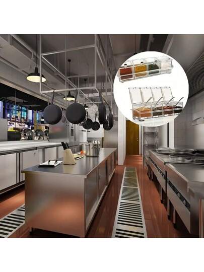 1 طقم من أوعية التوابل الأكريليكية ذات 4 خانات مع ملعقة، حاويات تخزين البهارات الشفافة، أوعية الملح والسكر والتوابل، صندوق توابل إبداعي، أدوات مطبخ وطعام