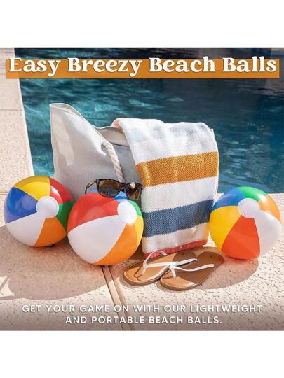 قطعة واحدة/ 4 قطع /6 قطع كرة شاطئ - كرة شاطئ قوس كبيرة قابلة للنفخ ، لعب حوض السباحة ، تستخدم كإمدادات وزينة للحفلات ، ألعاب مياه الشاطئ الصيفية ، كرة شاطئ حفلة ، قطعة واحدة مطلوبة بشكل أساسي للسفر بين الأهل والأطفال ، لوازم الحفلات ، أساسيات الشاطئ ، ألع