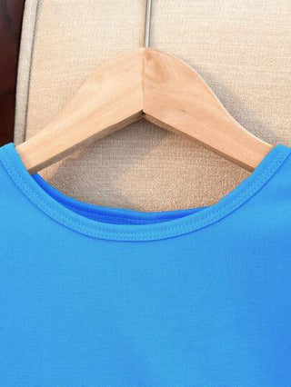girls-sets طقم ملابس علوية وشورت لفتيات المراهقات بلون صلب كاجوال للصيف قطعتان
