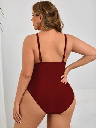 Swim Lushoire بلوزة سباحة قطعة واحدة مقاس كبير، باللون الأسود مع تجميع الخصر، طراز بسيط للنساء، مناسبة للعطلات والشاطئ