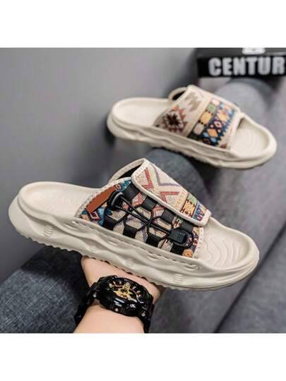 صنادل رجالي صيفية، صنادل للاستخدام الخارجي والرياضة على الشاطئ مانعة للانزلاق ومزيلة للروائح، ذات وبرة سميكة