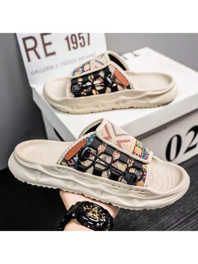 صنادل رجالي صيفية، صنادل للاستخدام الخارجي والرياضة على الشاطئ مانعة للانزلاق ومزيلة للروائح، ذات وبرة سميكة