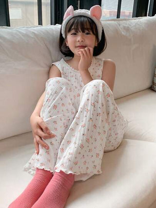 بيجاما DAZY طقم بيجامة ملابس علوية ملابس علوية وشورت للبنات المراهقات مزخرفة بزهور صغيرة والدانتيل، مريح للصيف