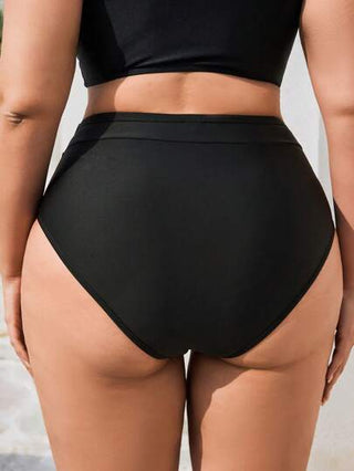 Swim Basics بكيني مقاس كبير للنساء لون أسود مناسب للاستخدام اليومي واستخدام العطلات