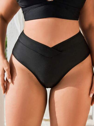 Swim Basics بكيني مقاس كبير للنساء لون أسود مناسب للاستخدام اليومي واستخدام العطلات