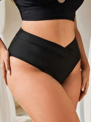 Swim Basics بكيني مقاس كبير للنساء لون أسود مناسب للاستخدام اليومي واستخدام العطلات
