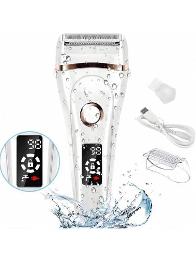 YTWO آلة إزالة الشعر الكهربائية ، بطارية 600 مللي أمبير ، قابلة للشحن عبر USB ، شاشة LED ، مناسبة للوجه والذراعين والساقين والمناطق الحساسة والبكيني ، لاستخدام جاف أو مبلل ، بدون ألم ، قابلة للغسل ، فكرة هدية ، خيارين للألوان