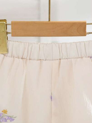 تيشيرتات بناتي 2 قطعة/مجموعة لأطقم ألبسة بنات ذات طباعة زهور للاسترخاء والعطلات