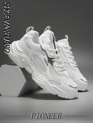 أحذية رياضية كاجوال منفذة خفيفة الوزن من الشباب، مريحة وماصة للصدمات بتصميم لوحة من جلد PU الأسود والأبيض ذات كعب منخفض للجري، متعددة الاستخدامات والموضة لارتداء الشارع والمقاسات الكبيرة، مناسبة لجميع المواسم