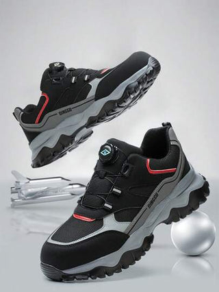 بوت أمان للرجال بوت نفاذة سهلة الحركة بنقاط معدنية للأصابع مقاومة للطعن وللضغط، بوت حماية للأعمال وأعمال البناء والمصانع والمستودعات والأعمال الخارجية، بوت رياضية