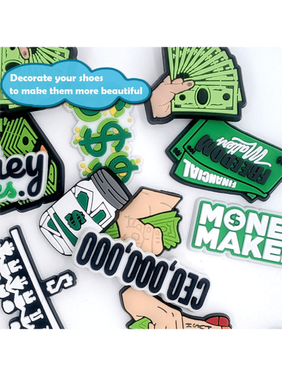 14 قطعة من قرص الدولار، اكسسوارات زخرفية للأحذية والصنادل، تزيينات جودة عالية شائعة لرفوف الأحذية، دبابيس مميزة للأحذية، هدية رائعة للمراهقين والرجال والنساء والبالغين