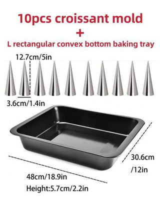 طقم 16قطعة من أدوات الخبز المصنوعة من الفولاذ المقاوم للصدأ، قرن مخروطي، قوارب القشدة وأداة تشكيل البان كيك