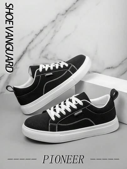 أحذية رياضية مريحة للرجال بكعب مسطح منخفض متميزة بطراز الشارع، أحذية رياضية كاجوال للارتداء اليومي بتصميم باتشوورك عتيق بسيط، أحذية للزوجين