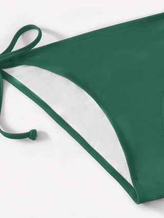 Swim Basics طقم بكيني بلون واحد، أربطة حول الرقبة قطعتان
