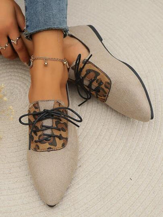 أحذية أوكسفورد حريمي أكسفورد نسائي أسود مزخرف بالدانتيل بطراز بريطاني قديم قابل للتنفس، برقبة مربعة