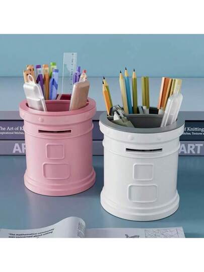 1 قطعة صندوق منظم للمكتب به 3 تجويفات و3 ألوان، حامل أقلام بسعة كبيرة لديكور المكتب عودة إلى المدرسة