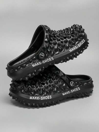 صنادل رجالية بتصميم مثقب بشكل أناناس قابلة للخلع، بطراز كاجوال كوري عصري، مقاومة للانزلاق وقابلة للتهوية للاستعمال الخارجي