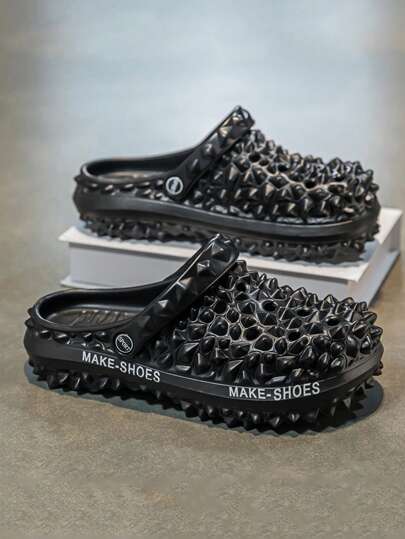 صنادل رجالية بتصميم مثقب بشكل أناناس قابلة للخلع، بطراز كاجوال كوري عصري، مقاومة للانزلاق وقابلة للتهوية للاستعمال الخارجي